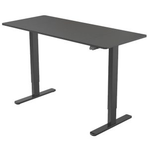 Sit To Stand Up Standing Desk, 140x60cm, 72-118cm Electric Height Adjustable, 70kg Rated Black/Black Frame