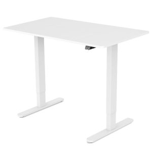Sit To Stand Up Standing Desk, 120x60cm, 72-118cm Electric Height Adjustable, 70kg Rated, White/White Frame