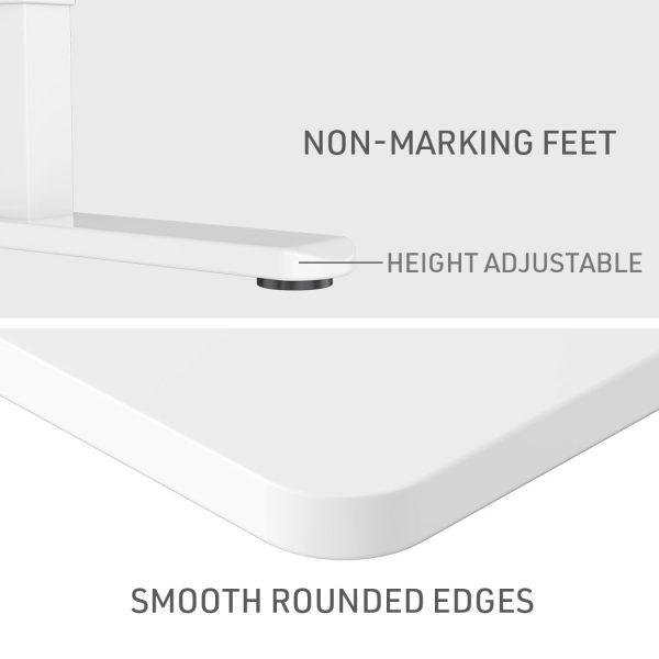 Fortia Sit To Stand Up Standing Desk, 120x60cm, 72-118cm Electric Height Adjustable, 70kg Rated, White/White Frame
