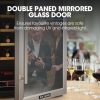 POLYCOOL 34 Bottle Wine Bar Fridge, Under Bench, Glass Door w/ Stainless Steel Frame, Sliding Shelves, Silver