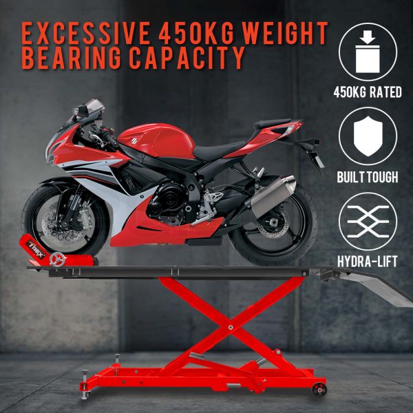 T-REX Hydraulic Motorcycle Lift Jack Stand Motorbike Bike Lifter Table Bench Hoist