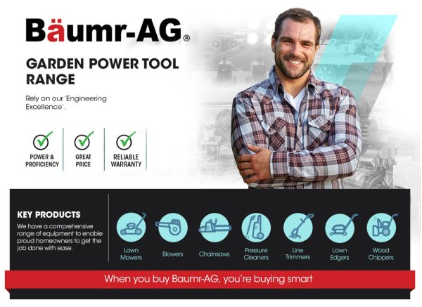 BAUMR-AG Cordless Leaf Blower Vacuum Petrol Hand Garden Lawn Held Vac 2-Stroke