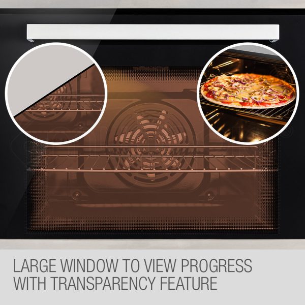 EuroChef 60cm Stainless Electric Wall Oven 8 Function Built-in Fan Forced Grill Touch Control