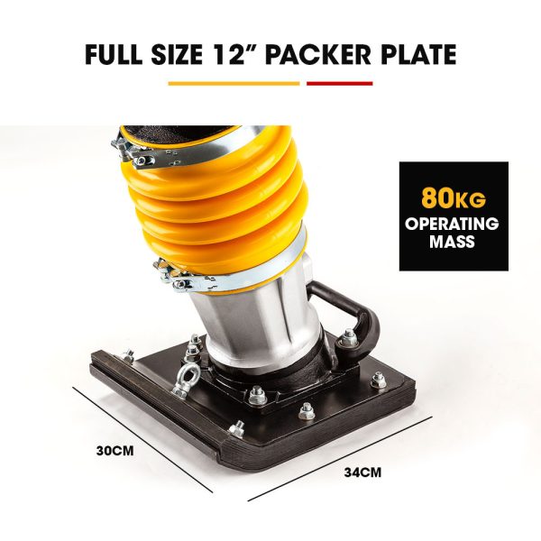Baumr-AG 80kg Tamper Rammer Compactor – Wacker Petrol 7HP Packer Jack Plate