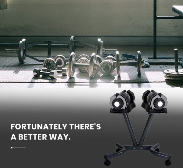 ATIVAFIT 2x 25kg Adjustable Dumbbell Set Weights Dumbbells Home Fitness Stand