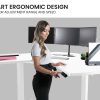 Fortia Sit To Stand Up Corner Standing Desk, 72-120cm, Dual Motor, Electric Height Adjustable, 80kg Load, White/White Frame