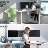 Fortia Sit To Stand Up Corner Standing Desk, 72-120cm, Dual Motor, Electric Height Adjustable, 80kg Load, White/White Frame
