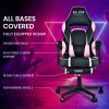 OVERDRIVE Gaming Chair Pink Racing Computer Office Ergonomic Reclining Footrest