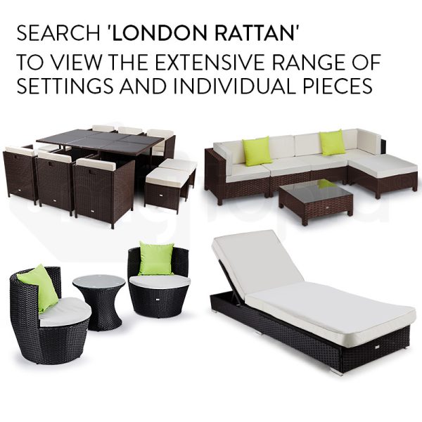LONDON RATTAN 7pc Sofa Outdoor Furniture Brown Wicker Lounge Set Setting Pool