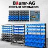 BAUMR-AG 69pc Wall Mounted Parts Bin Rack with Tool Holders – Blue
