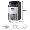 POLYCOOL Ice Cube Maker 45-65kg Commercial Ice Machine Stainless Steel Automatic with LCD Screen
