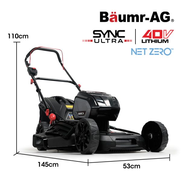 BAUMR-AG 19 Inch Lawn Mower Cordless Electric Lawnmower Kit 56V Lithium Battery Fast Charger
