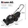 BAUMR-AG 22 Inch Lawn Mower Cordless Electric Lawnmower Kit 56V Lithium Battery Fast Charger