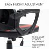 OVERDRIVE Ergonomic Gaming Desk Chair, Height Adjustable Lumbar Support, Mesh Fabric, Faux Leather, Headrest, Black/Red
