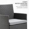 LONDON RATTAN 3 Piece Outdoor Furniture Set with Table and Chairs, Grey