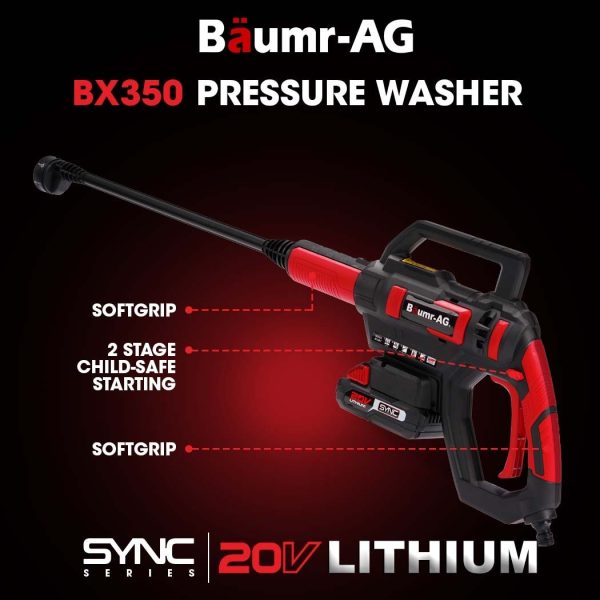 BAUMR-AG 400PSI Pressure Washer Cleaner, 20V Electric Cordless Water Spray Gun Kit 6 Stage
