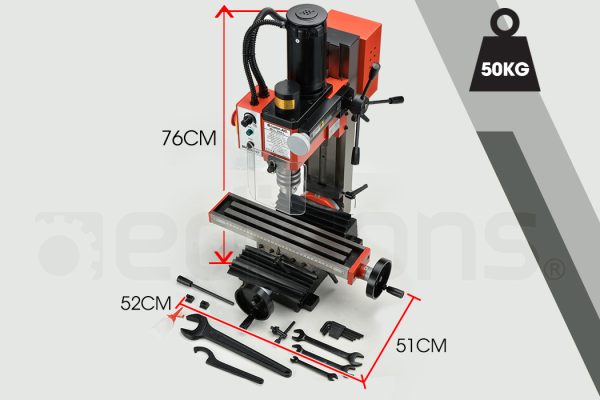 BAUMR-AG 400W Mini Metal Lathe and 350W Mill Drill Press Machine Combo