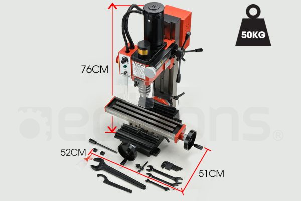 BAUMR-AG 600W Mini Metal Lathe and 350W Mill Drill Press Machine Combo