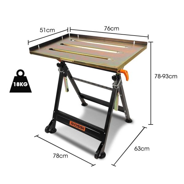 ROSSI Welding Table 150kg Capacity Height and Angle Adjustable