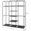SONGMICS Folding Wardrobe Fabric Cabinet with 2 Clothes Rails Black