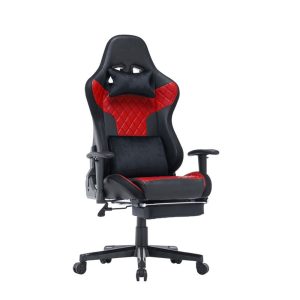 OVERDRIVE Diablo Reclining Gaming Chair Black & White Seat Computer Office  Neck Lumbar Horns