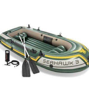 INTEX Seahawk 3 Person Inflatable Boat Fishing Boat Raft Set 68380NP AU