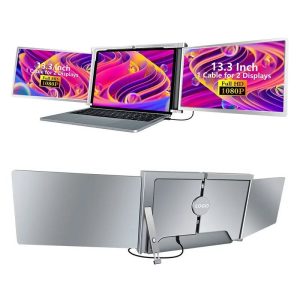 13.3 Inch FOPO Triple Portable Monitor 1080P FHD IPS Triple Monitor Laptop Screen Extender for 13.3
