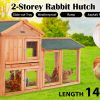 Paw Mate 148 x 44 x 84.5cm Rabbit Hutch Chicken Coop 2 Storey Pet Cage Run