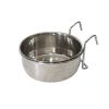 YES4PETS 2 x Stainless Steel Pet Rabbit Bird Dog Cat Water Food Bowl Feeder Chicken Poultry Coop Cup 591ml