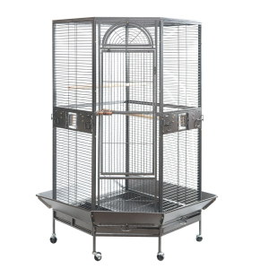 YES4PETS 161 cm XL Corner Bird Cage Pet Parrot Aviary Perch Castor Wheel