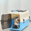 YES4PETS Large Dog Cat Crate Pet Rabbit Carrier Travel Cage With Tray & Window Blue