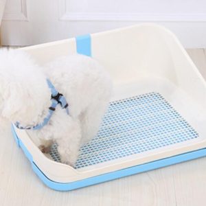 Medium Portable Dog Potty Training Tray Pet Puppy Toilet Trays Loo Pad Mat With Wall