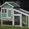 YES4PETS Green Small Chicken coop with nesting box for 2 Chickens / Rabbit Hutch