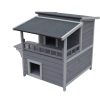 YES4PETS 2 Story Cat Shelter Condo with Escape Door Rainproof Kitty House