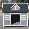 YES4PETS Grey Large Timber Pet Dog Puppy Wooden Cabin  Kennel Timber House