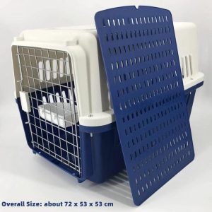 XL Dog Puppy Cat Crate Pet Rabbit Parrot Airline Carrier Cage W Bowl & Tray 72x53x53cm