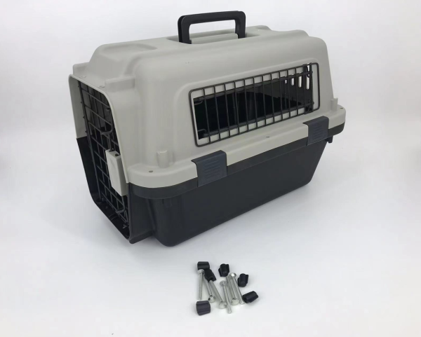 YES4PETS Medium Portable Pet Dog Cat Carrier Travel Bag Cage House Safety Lockable Kennel Grey