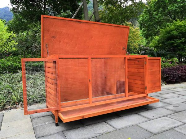 YES4PETS XXL Rabbit Hutch Guinea Pig Cage , Ferret cage Chicken Coop W Pull Out Tray 150x60x75 cm