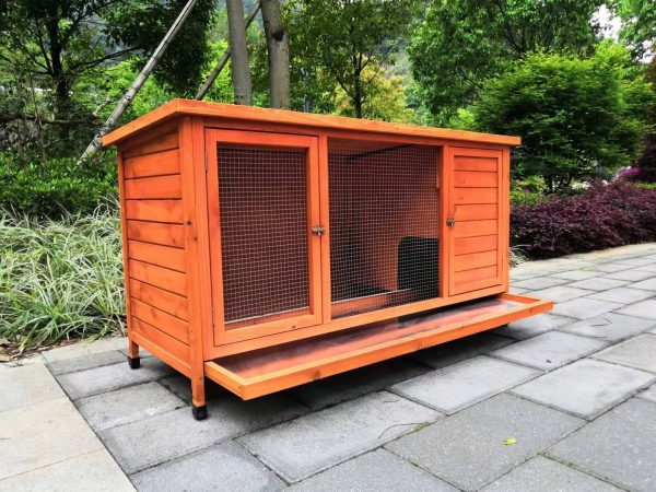 YES4PETS XXL Rabbit Hutch Guinea Pig Cage , Ferret cage Chicken Coop W Pull Out Tray 150x60x75 cm