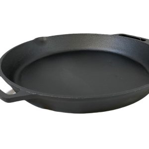 Cast Iron Fry Paella Pan Pre-Seasoned Barbecue  Oven Safe Grill Frypan