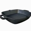 YES4HOMES 26 cm Barbecue  Cast Iron Fry Grill Pan Pre-Seasoned Oven Safe Grill Frypan