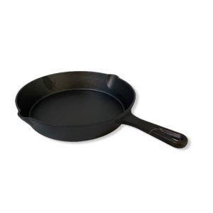 YES4HOMES 25 cm Cast Iron Skillet Barbecue  Fry Pan Pre-Seasoned Oven Safe Grill Frypan