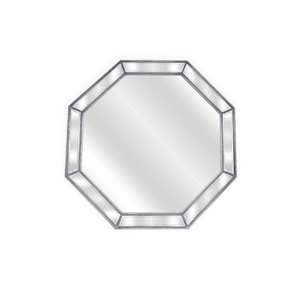 Silver Beaded Framed Mirror – Octagon – 90cm x 90cm