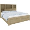 Gracelyn King Bed Frame Solid Wood Mattress Base With Storage Drawers – Smoke