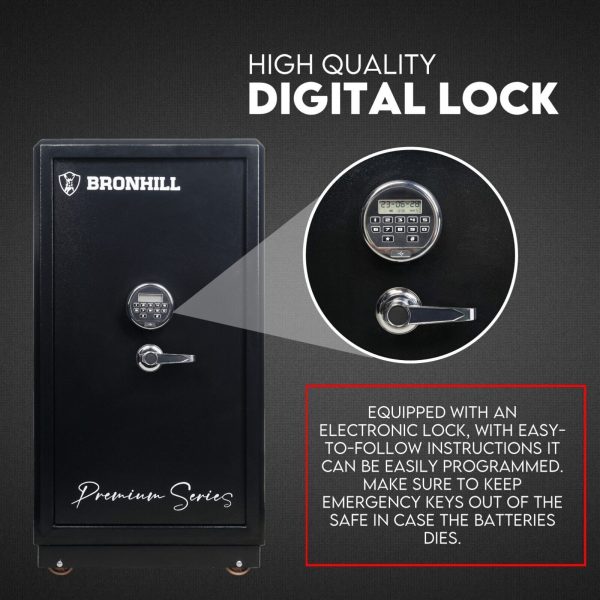 Electronic Digital Safe Box Fire Proof Safe Heavy Duty Key Lock Security 118L