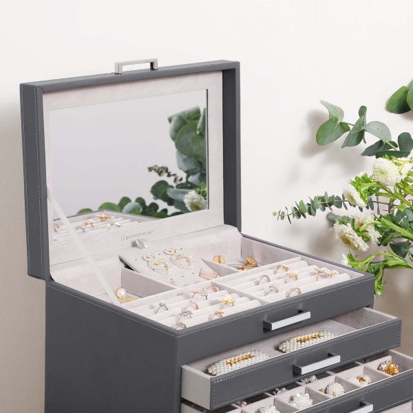 SONGMICS Jewellery Box with 6 Layers and 5 Drawers