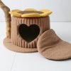 CMISSTREE Heart Shaped Cat House With Sunflower Cat Tree