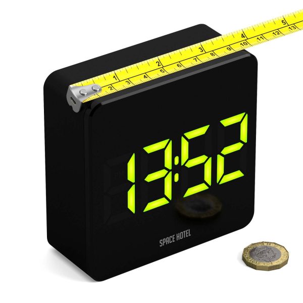 Newgate Space Hotel Orbatron Alarm Clock Black Case – Black Lens – Green Led