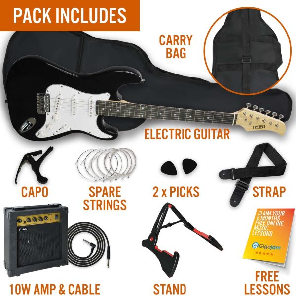 3rd Avenue Electric Guitar Pack – Black