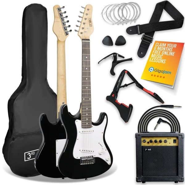 3rd Avenue 3/4 Size Electric Guitar Pack – Black